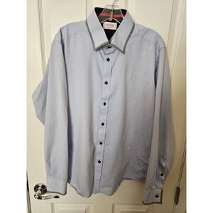 Maxim's Man's Fashion Slim Fit Light Blue Long Sleeve Dress Shirt, XXL